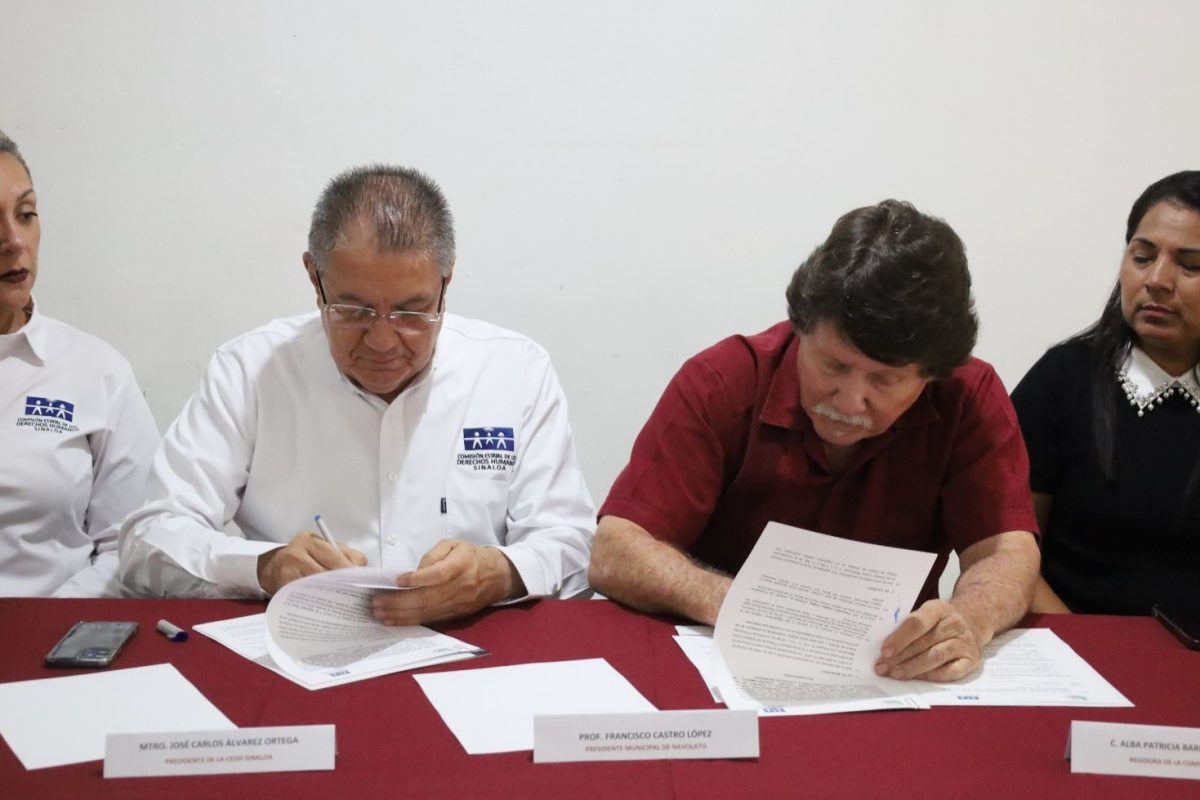 El Ayuntamiento de Navolato firma convenio de colaboración con la CEDH