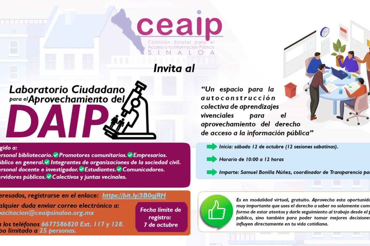 ¿Tu colonia seguido se queda seguido sin agua? ¿Tu calle no está pavimentada? ¿Quieres saber cómo conseguir una beca? CEAIP lanza taller de aprovechamiento del derecho de acceso a la información