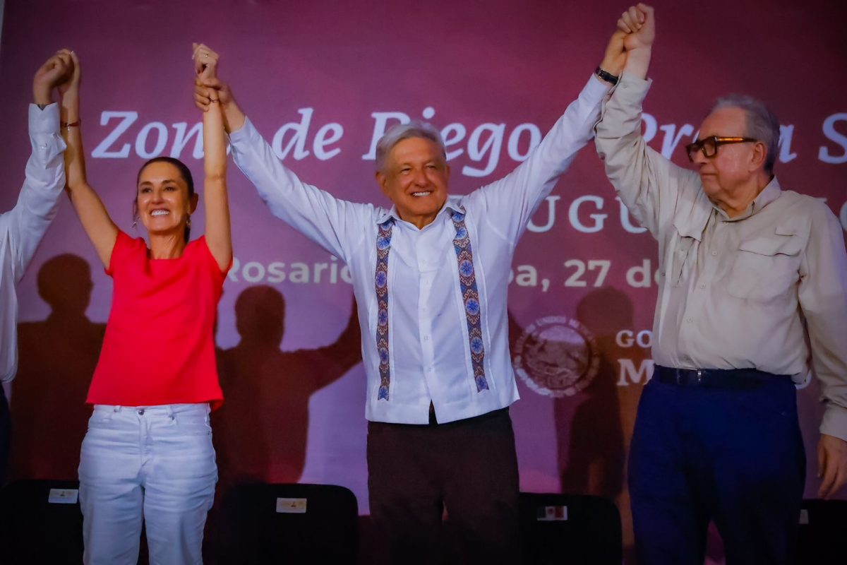 AMLO, Claudia Sheinbaum y Rocha inauguran el Distrito de Riego de la presa Santa María