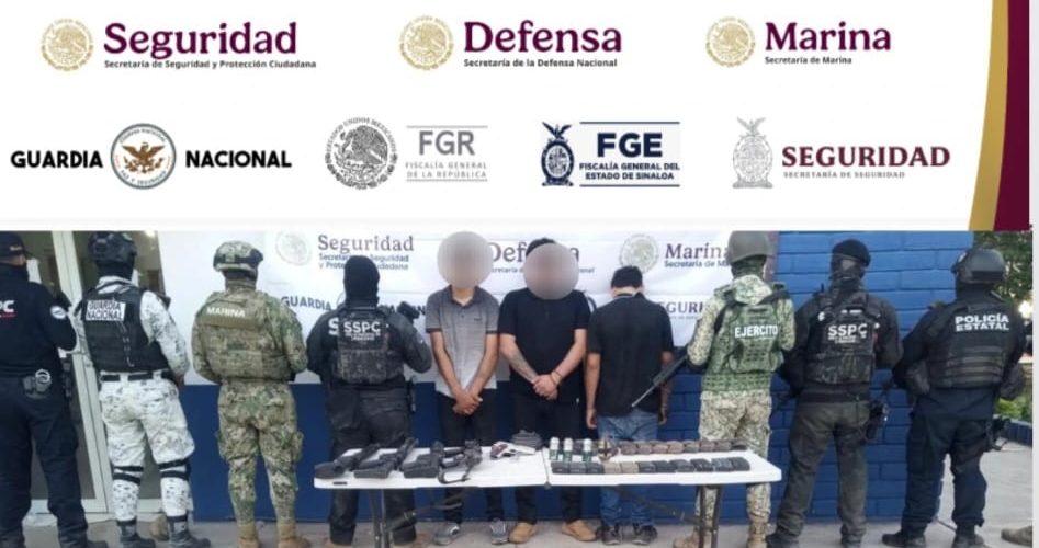 3 civiles, armas, granadas y vehículos blindados, lo asegurado por Grupo Interinstitucional en Navolato