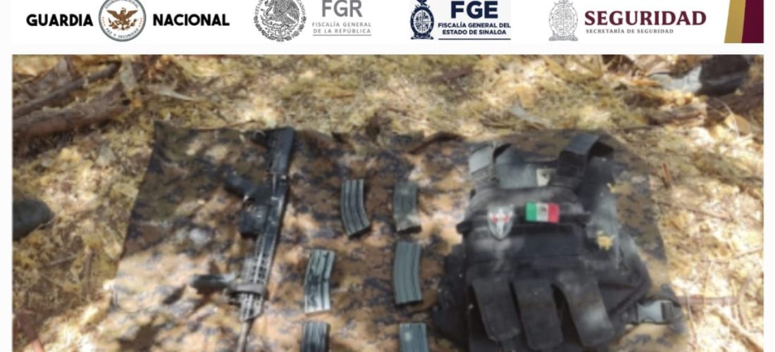 En Navolato, Grupo Interinstitucional asegura un arma larga, cargadores, cartuchos y un chaleco