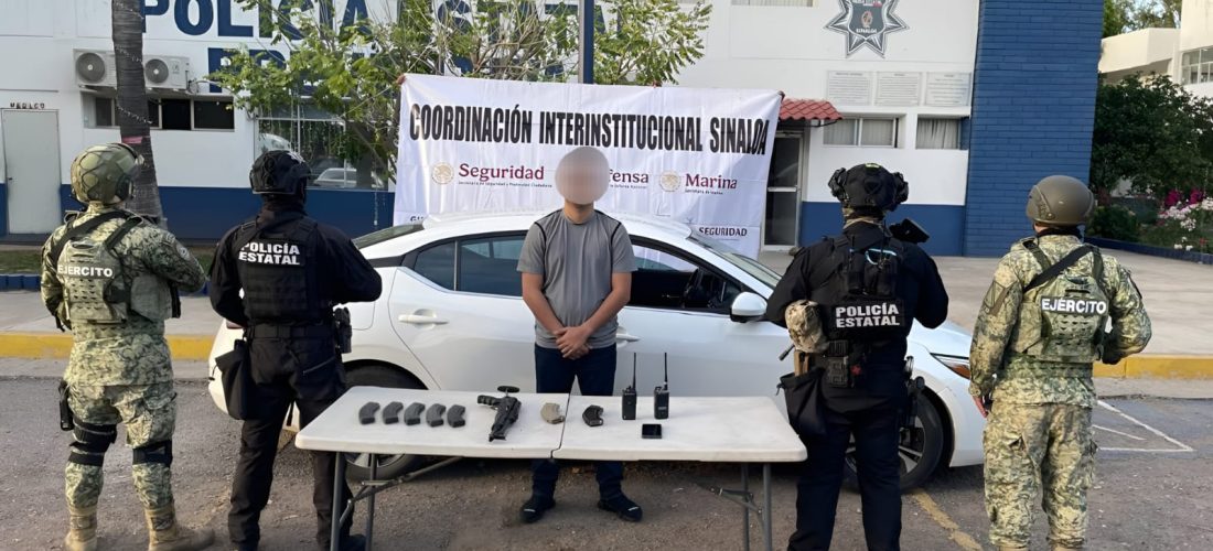 El Grupo Interinstitucional detiene a un civil; le aseguran un fusil, cargadores, cartuchos y equipo de radiocomunicación