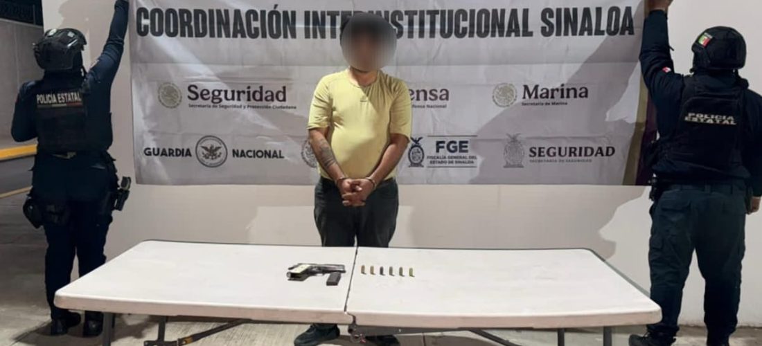 Un hombre armado fue detenido por el Grupo Interinstitucional en la colonia Cuauhtémoc, en Culiacán